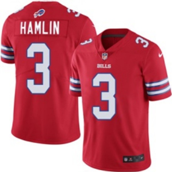 Women's Buffalo Bills #3 Damar Hamlin Red Vapor Untouchable Stitched Jersey(Run Small)